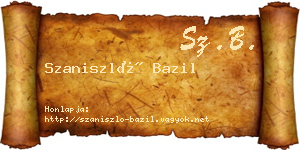 Szaniszló Bazil névjegykártya